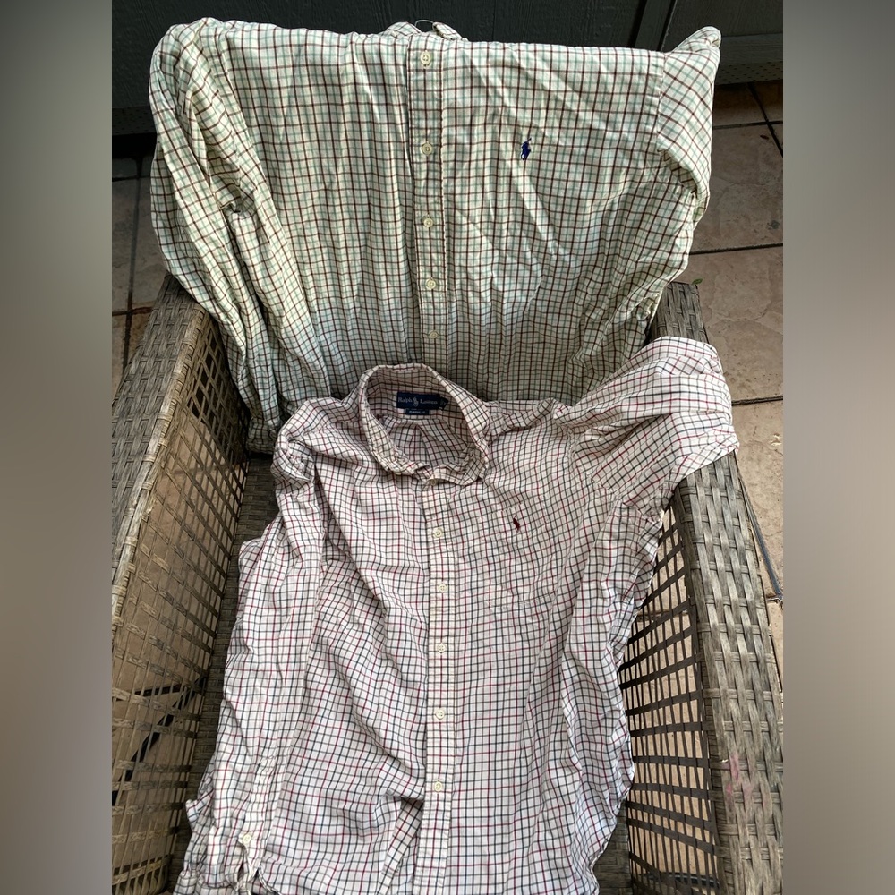 lot of 2 ralph lauren classic fit plaid button shirt 2xl